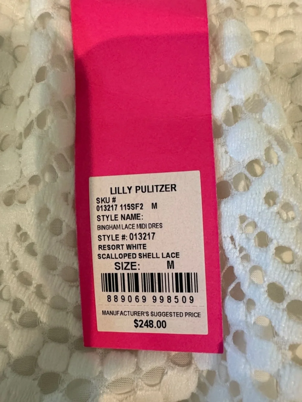 Lilly Pulitzer White Crochet Halter Midi Dress M